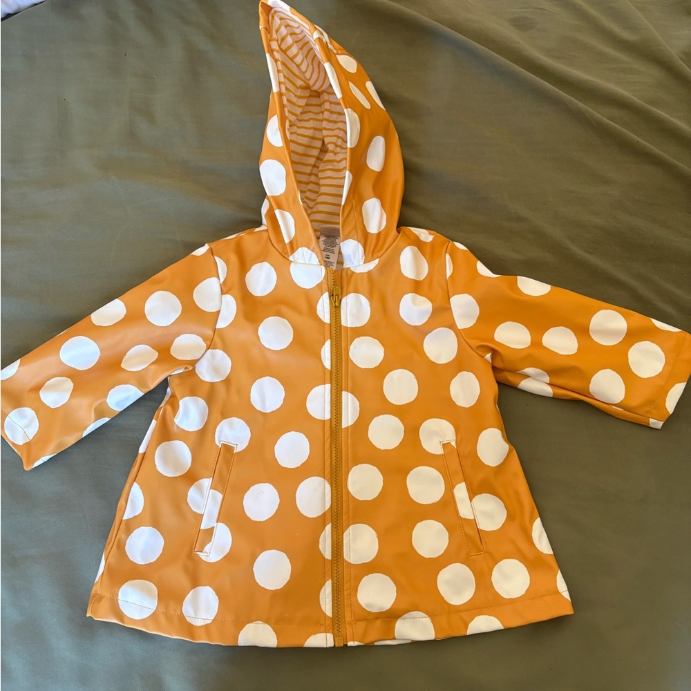 Polka dot rain coat - 12 mos